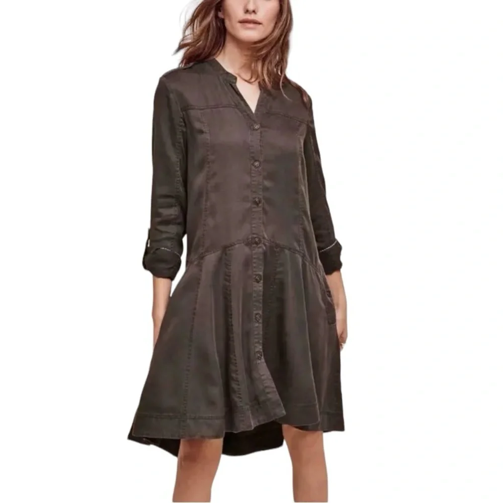 Anthropologie Holding Horses High Low Button Down Swing Dress - Picture 1 of 8